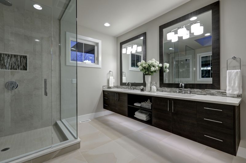 Spacious Master Bathroom with Custom Cabinets